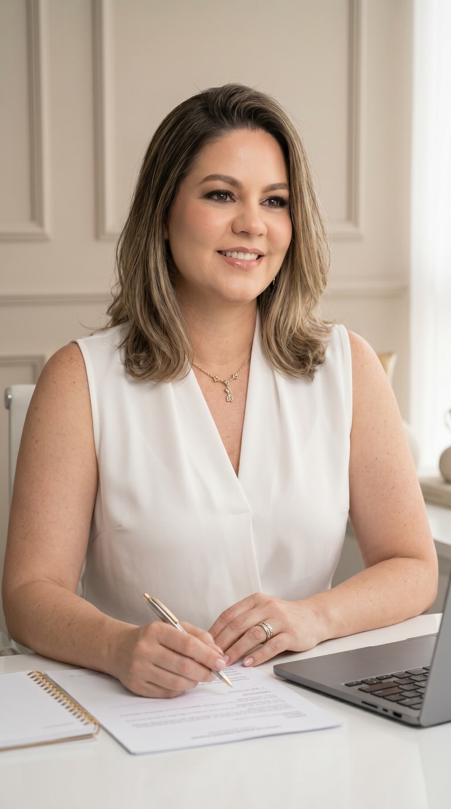 Andréa Caldeira no consultório